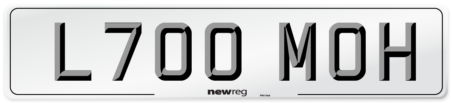 L700 MOH Number Plate from New Reg